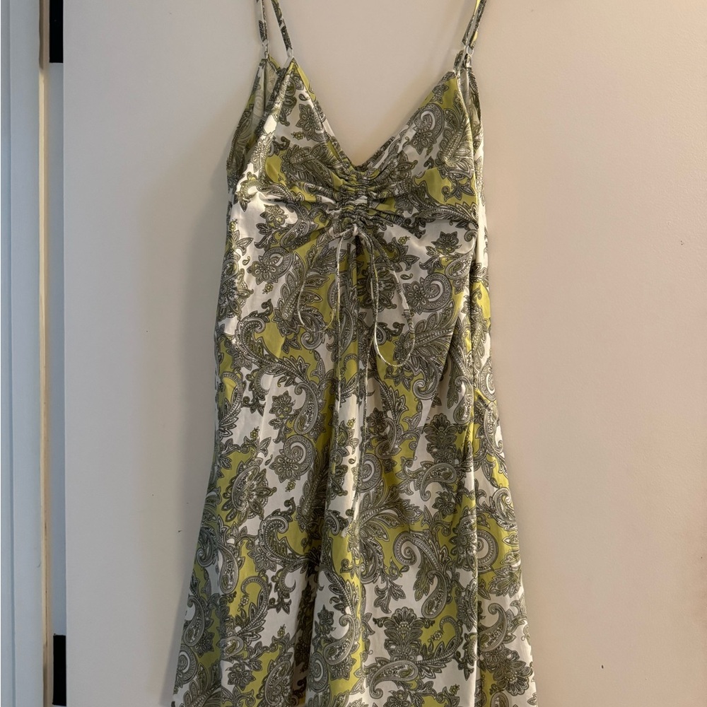 Cupshe Green and Gray Paisley Mini Dress